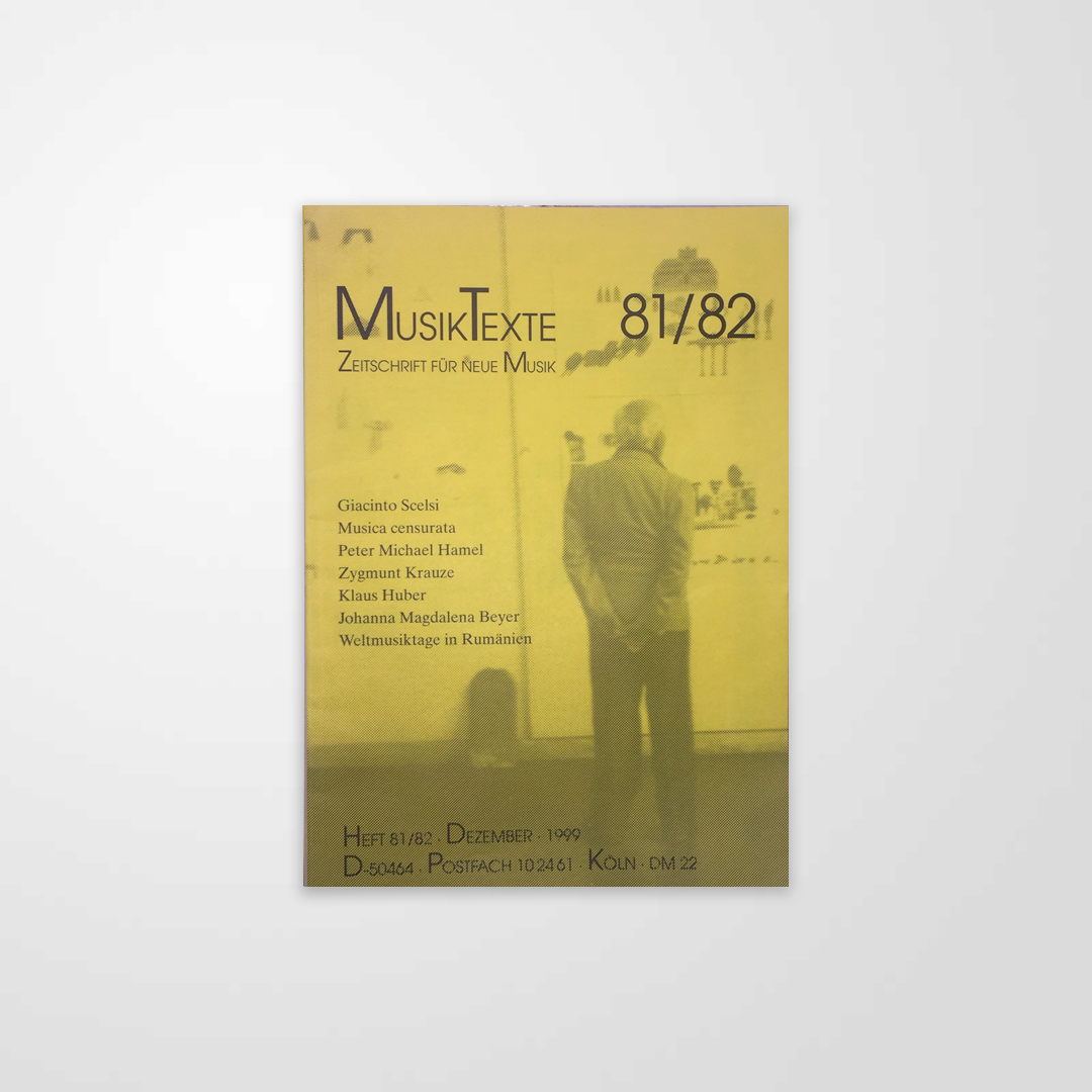 MusikTexte, Zeischrift für Neue Musik, 81/82