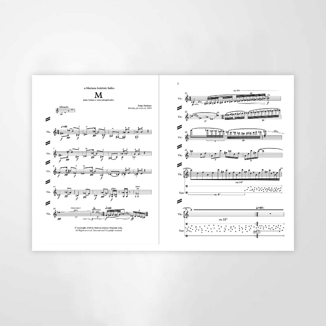 M, para violino e sons pré-gravados